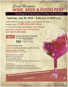 Swall Meadows Wine Beer Food Fest Flyer