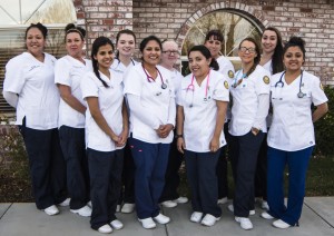 Back row from left to right: LVN students Sawnee Kennedy, Holly Rossi, Elizabeth Kliks, Carla Mendoza, Wendi Stell, Tammy Raymond Front row from left to right: LVN students Janet Curiel, Maria Ayala Galvan, Vanessa Moore, Heather Morgan and Diana Ibarra. Not present: LVN Student Jennifer Davis