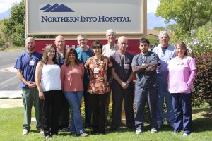 NIHD’s Cardio-Pulmonary team, from left to right, back row: Sean McWilliams, Darin Graves, Austin Archer, Terry Tye, Kevin Christensen. Front row: Sarah Miller, Niki Mewborn, Amy Stange, Ken Lyndes, Morgan Nutting and Mykala Howard. Not shown is Heather Anderson. Photo by Steve Tordoff/Northern Inyo Healthcare District