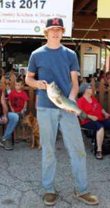 2017 6 01 Big Pine Fishing Derby 9 Kelby Cherrick 18 of Big Pine hauled in a big bass from Tinemaha Reservoir. Sadly not a trout