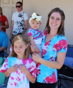 Katie Floyd with daughters Riley age 10 and Julia age 1