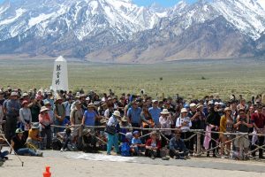 2019 Some lucky visitors to Manzanar 50th Annual Pilgrimage enjoyed relief from the hot sun 17