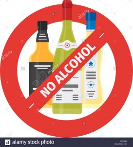 vector flat stop drinking icon of alcohol bottles K20YWT