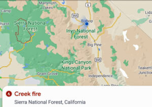 Sierra National Forest Creek Fire