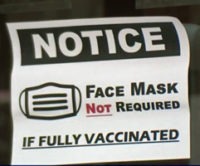 No face mask for vaccinated