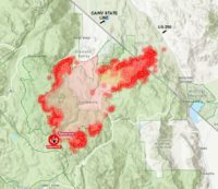 Tamarack Fire Map thermal hotspots satelitte imagery and fire activity 07 21 2021