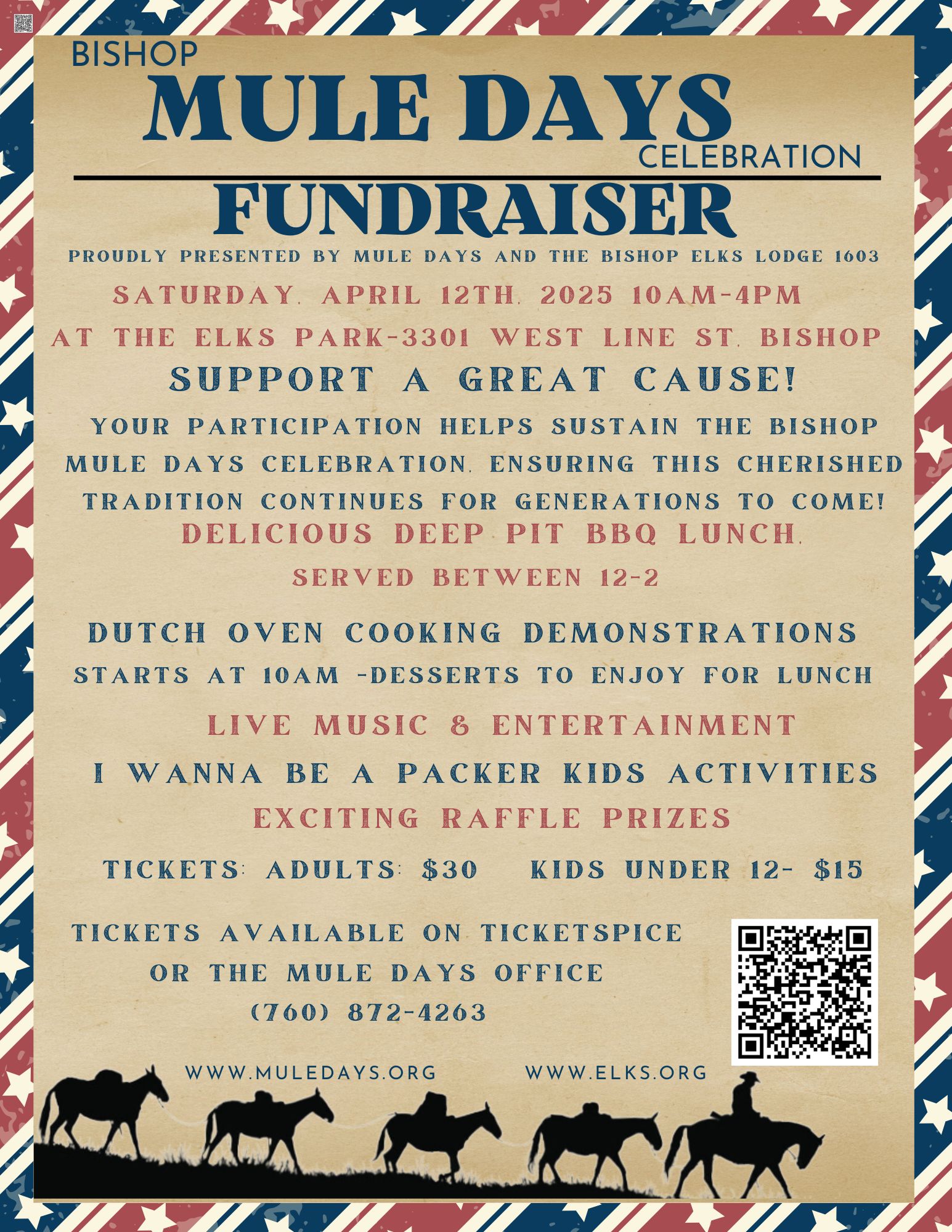 Mule Days Fundraiser BBQ Info and QR Code - Sierra Wave: Eastern Sierra ...